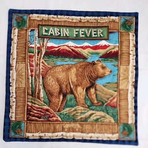 Vintage Cabin Fever Pillow Cover Kitschy Quilted Appliqued Square Cabincore - Picture 1 of 5