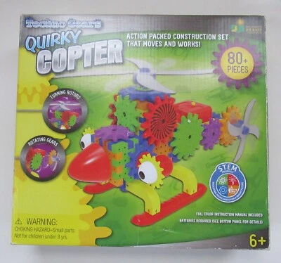 Techno Gears Quirky Copter Acción Juego de Construcción STEM Engranajes Juguete 80+ Piezas 6+ Foto 1 de 3