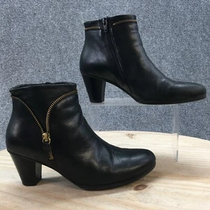 Gabor Boots Womens US 7 UK 5 Ankle Booties Black Leather Casual Slide Zip 95614 - Picture 1 of 13