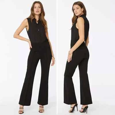 NYDJ Sculpt Her Pull On Wide Flare Leg PANTS Black Ponte Shaping Size XL — 第 1/4 张图片