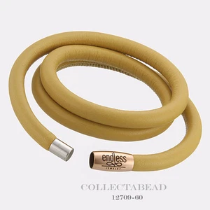 Authentisches endloses rosévergoldet gelbes dreifaches Lederarmband 8" 12709-60 - Bild 1 von 1