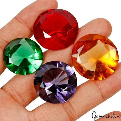 Hydro Tourmaline Round Cut Multi Colors 217.50 Cts Excellent Cut Gemstones~ 4 Pc - Image 1 of 4