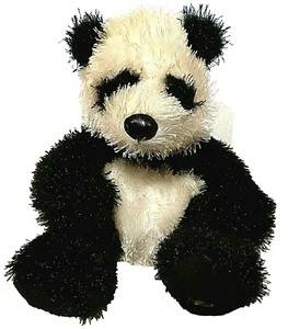 Webkinz Panda Bär Plüsch Ganz weiß schwarz 7 Zoll sitzend - Bild 1 von 12