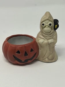 Sensenmann Geist Halloween Kürbis Keramik Dekor Figur 3,5" - Bild 1 von 3