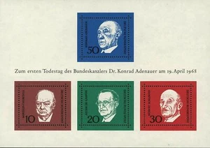 Germany Famous Figures Winston Churchill Souvenir Sheet of 4 Stamps MNH - Picture 1 of 1