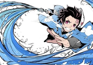 Anime kimetsu no yaiba sword kamado tanjiro water Playmat Gaming Mat Desk - Picture 1 of 1