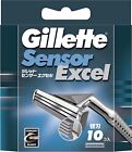 Gillette Sensor Excel Single Item 10 Replacement Blades Shaving Razor Men's