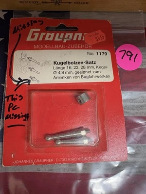 VINTAGE GRAUPNER 1179 Kugelbolzen-Satz MISSING 1pc. - Image 1 of 4