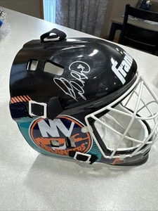 Rick DiPietro signed Auto Autogramm Full Size Replica Islanders Goalie Helm - Bild 1 von 5