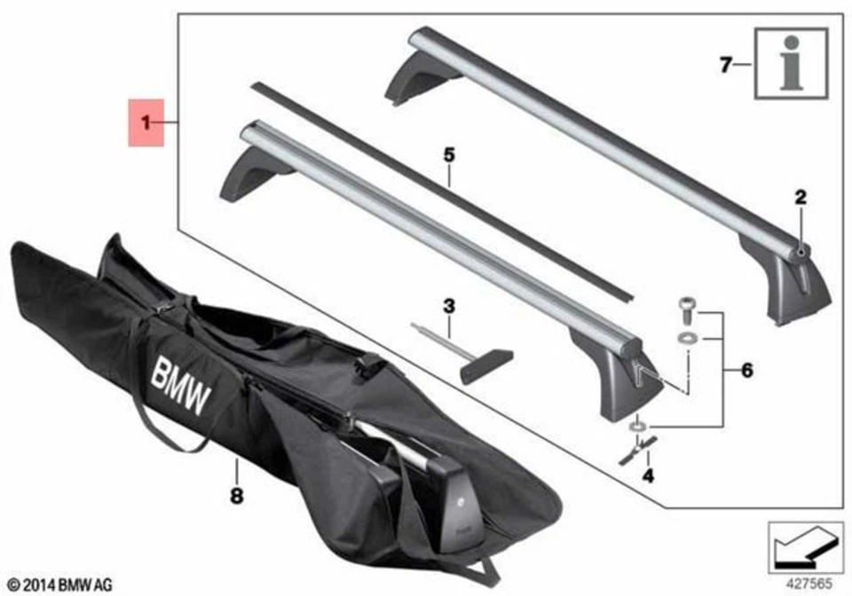 Baca de techo original BMW M3 CRT E81 E87 E90 116d 116i 1.6 2.0 118d 82710403104 Foto 1 de 1
