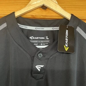 Maglia manica corta Easton adulto M7 maglia baseball nera grigia grande nuova con etichette - Foto 1 di 4