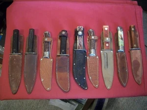 Vintage Old Fixed Blade Hunting Knives w/ Sheaths, Buy One or Buy Them All - Picture 1 of 6