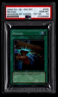 YUGIOH PSA 10 GEM 2004 Reload IOC-045 Super Rare 1st Edition INVASION OF CHAOS - Image 1 of 2