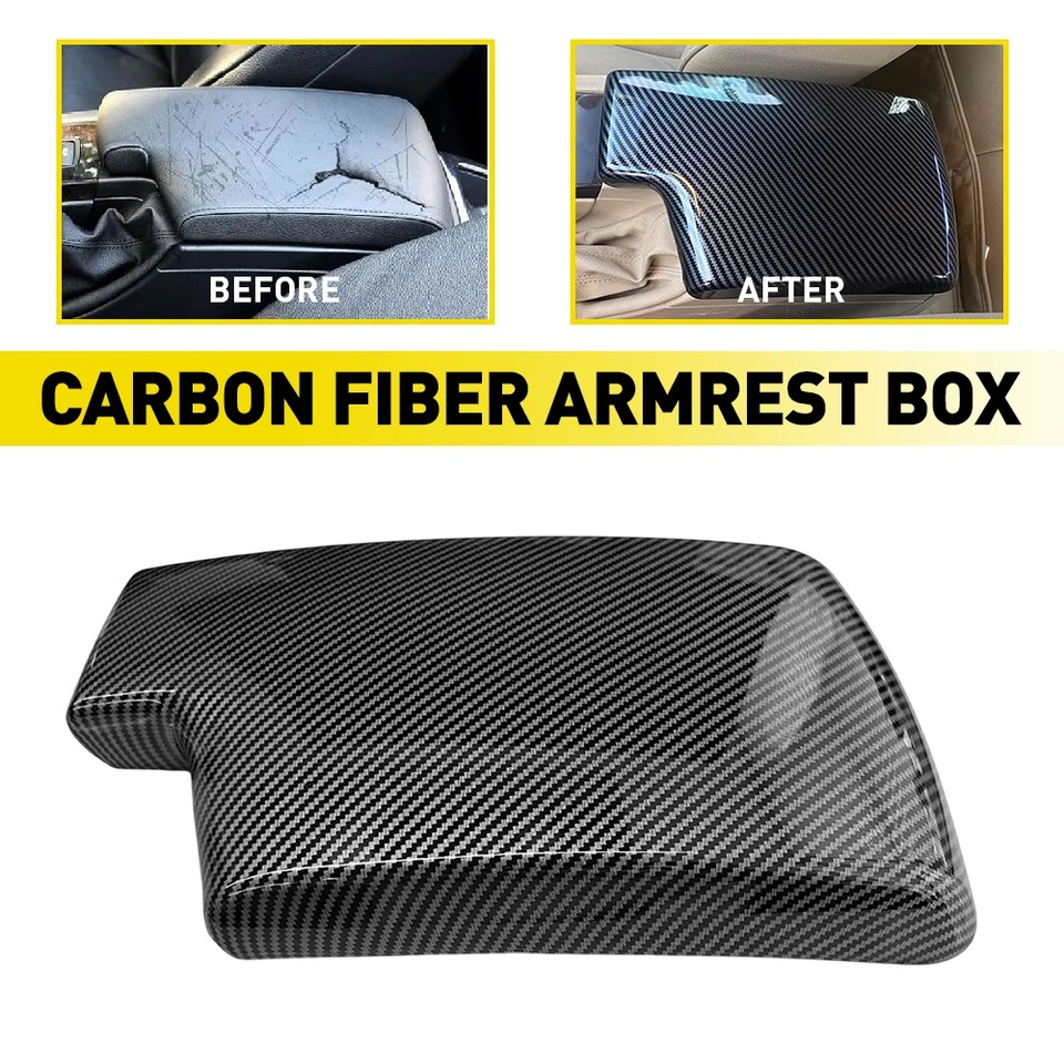Cubierta tapa reposabrazos consola interior efecto fibra de carbono para BMW 3 E90 E91 E92 E93 Foto 1 de 4