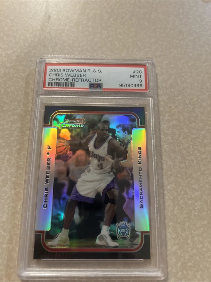 2003-04 年 Bowman Chrome #28 Chris Webber 折射器 /300 Psa 9 非常好! — 第 1/3 张图片