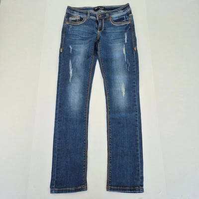 Pantalones de mezclilla para mujer ARIZONA 10 azules elásticos desgastados rectos Foto 1 de 4