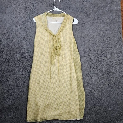 Vestido para mujer Max Studio amarillo seda estampado geométrico sin mangas cuello corbata XS Foto 1 de 4