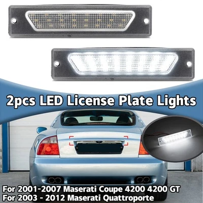 For 2003–2012 Maserati Quattroporte 2pcs LED License Number Plate Lights Lamps Foto 1 de 4