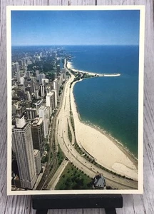 Lake Shore Drive Chicago IL Illinois Aerial View Postcard - Picture 1 of 4