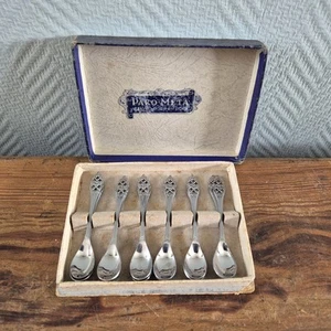 Vintage Pako Meta Stainless Steel Silver Spoons Set of 12 in box Flatware Spoon - Picture 1 of 9