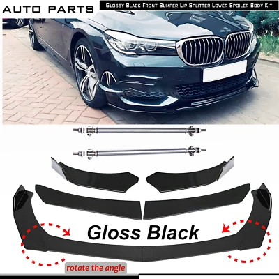 Front Bumper Spoiler Lip Splitter Bod Kit Gloss Black For BMW 5 7 Series E60 F10 Foto 1 de 4