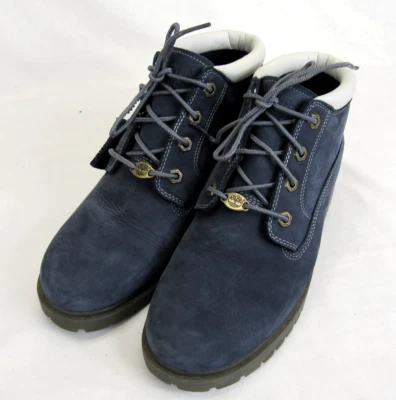 Timberland Blue Suede Lace-Up Ankle Boots Size 8W - Image 1 of 4