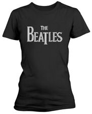 The Beatles Drop T Logo Diamante Womens Fitted T-Shirt NEW OFFICIAL