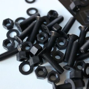 20x Tuercas y pernos avellanados negros (PP) M5x 20 mm (13/64x 25/32 pulgadas) - Imagen 1 de 7