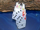 Dice IN Flames Tin Path Pendant Enamelled Luck With Band