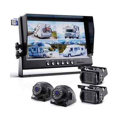 eRapta 1080P Wired Backup Camera System Kit,9" HD DVR Monitor with IP69 Water... - Image 1 of 4