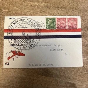 1930 First Flight Cover From Tulsa Oklahoma To Pittsburgh Pa - Picture 1 of 6