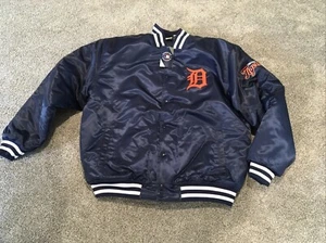 Detroit Tigers Fanatics Men’s Big and Tall Quilted Satin Jacket - Picture 1 of 6
