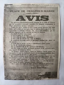PHOTO MILITARIA - Châlons sur Marne - Précautions en prévision d'un Bombardement - Imagen 1 de 1