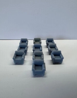 10 Stk. Couch Sessel, HO 1:87, Grau unbemalt - Bild 1 von 3