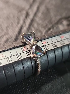 Blue Bow Stone Sterling 925 Silver Ring Sz9.5 - Picture 1 of 5