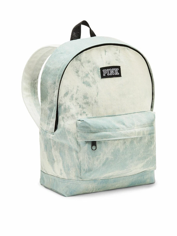 Victorias Secret Pink Logo Denim Mini Backpack Travel School Bag Ship