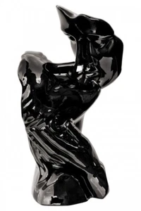 Contemporary black ceramic loving couple ornament, kissing couple ornament - Picture 1 of 4