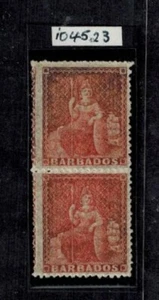 Barbados 1869 Pair SG 28 4d Vermillion MOG SUPERB CV L700+ w/RPSL Cert - Picture 1 of 3