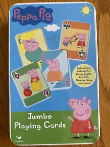 Peppa Pig JUMBO Playing Cards & Instructions In Tin Container NEW & SEALED - Picture 1 of 3