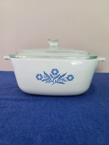 VTG Corning Ware Blue Cornflower 1 1/2 QT Casserole Dish + Lid P-7-C USA ~ Rare - Picture 1 of 12