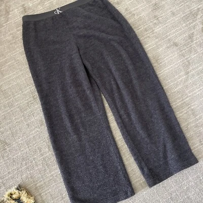 Calvin Klein Womens Ck One Plush Lounge Sleep Pant Gray Sz L - Image 1 of 4