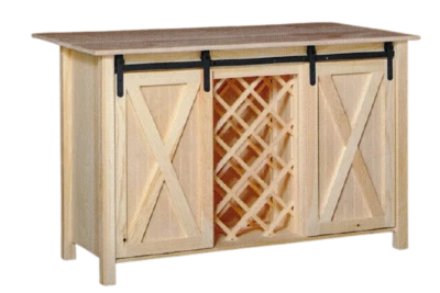 NUEVO AMISH Pino Macizo Sin Acabar | Isla | Estante para Vinos | ¡Granja Moderna! Foto 1 de 2