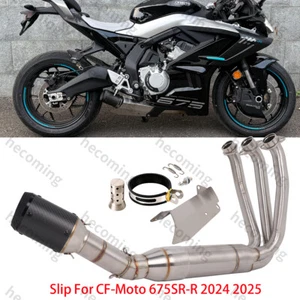 675srr Exhaust System For CF-Moto 675SRR 675SS 675NK Exhaust Carbon Muffler Pipe - Picture 1 of 7