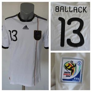 Germany 2010 Home Jersey #13 Ballack Adidas White Shirt Size S Football Soccer - Picture 1 of 12
