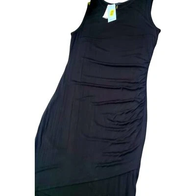 Vestido Soprano Y2k Talla XL NUEVO CON ETIQUETAS Negro Sólido Elástico Spandex Acanalado Capricho Gótico Foto 1 de 4