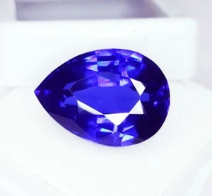 Zaffiro Blu Naturale 18 Ct Pietra Preziosa Sciolta Certificata Ceylon Taglio Pera O46 - Foto 1 di 13