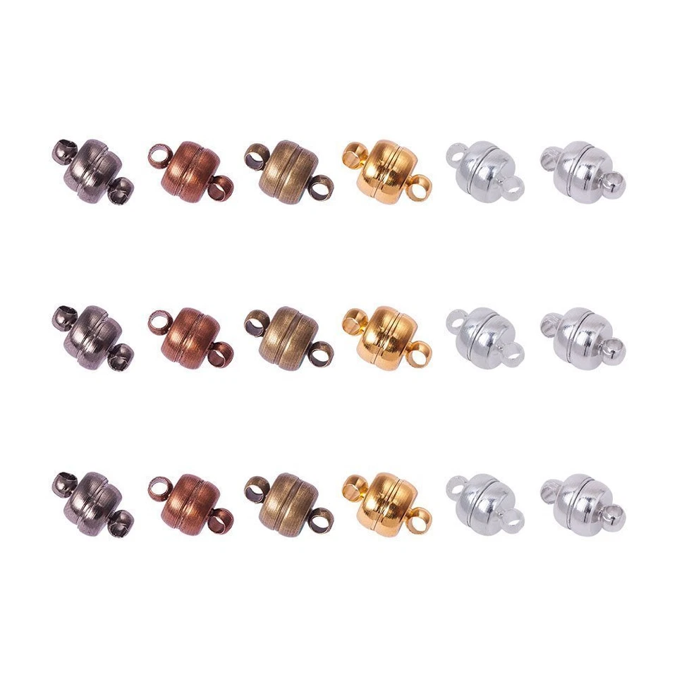 100 Sets Mixed Color Brass Magnetic Clasps Oval Smooth Tiny Closure Strong 11mm - Image 1 of 2