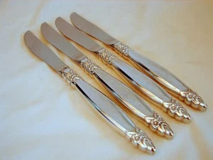 4, 1847 Rogers Bros. Silver Garland Dinner Knives Excellent Condition, 9in, 1965 - Picture 1 of 5