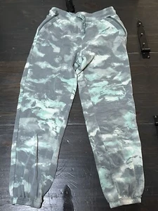 Athleta girl girls Blue green camo joggers sweatpants Size M 8-10 Zipper Pocket - Picture 1 of 5