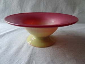 Vintage Pairpoint Burmese Glass Compote Bowl / Nut Dish, Acid & Shiny Finish - Picture 1 of 5